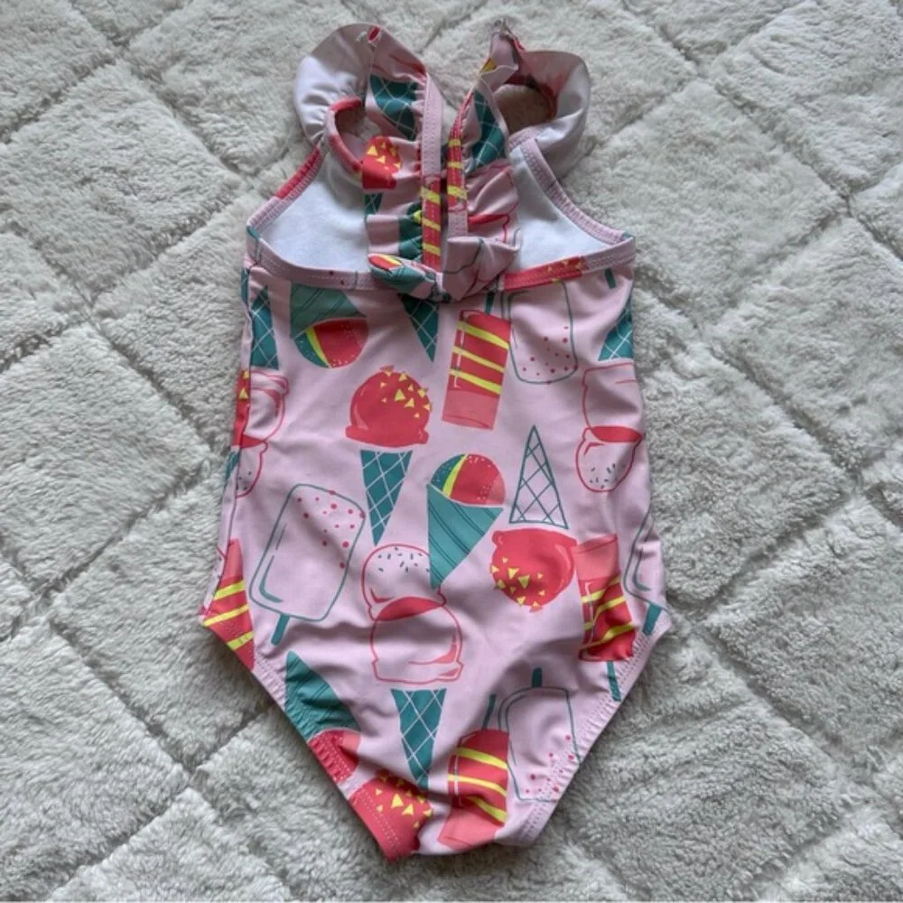 Carter's | Pink Ice Cream Flutter Sleeve One Piece Swimsuit | Size 18 Months